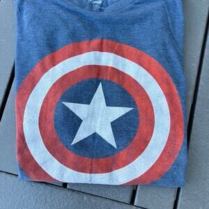 MARVEL COMICS T-shirt, crewneck, blue short sleeves, men's size XL